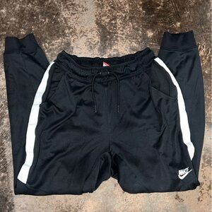 Nike Black Joggers with White Stripe